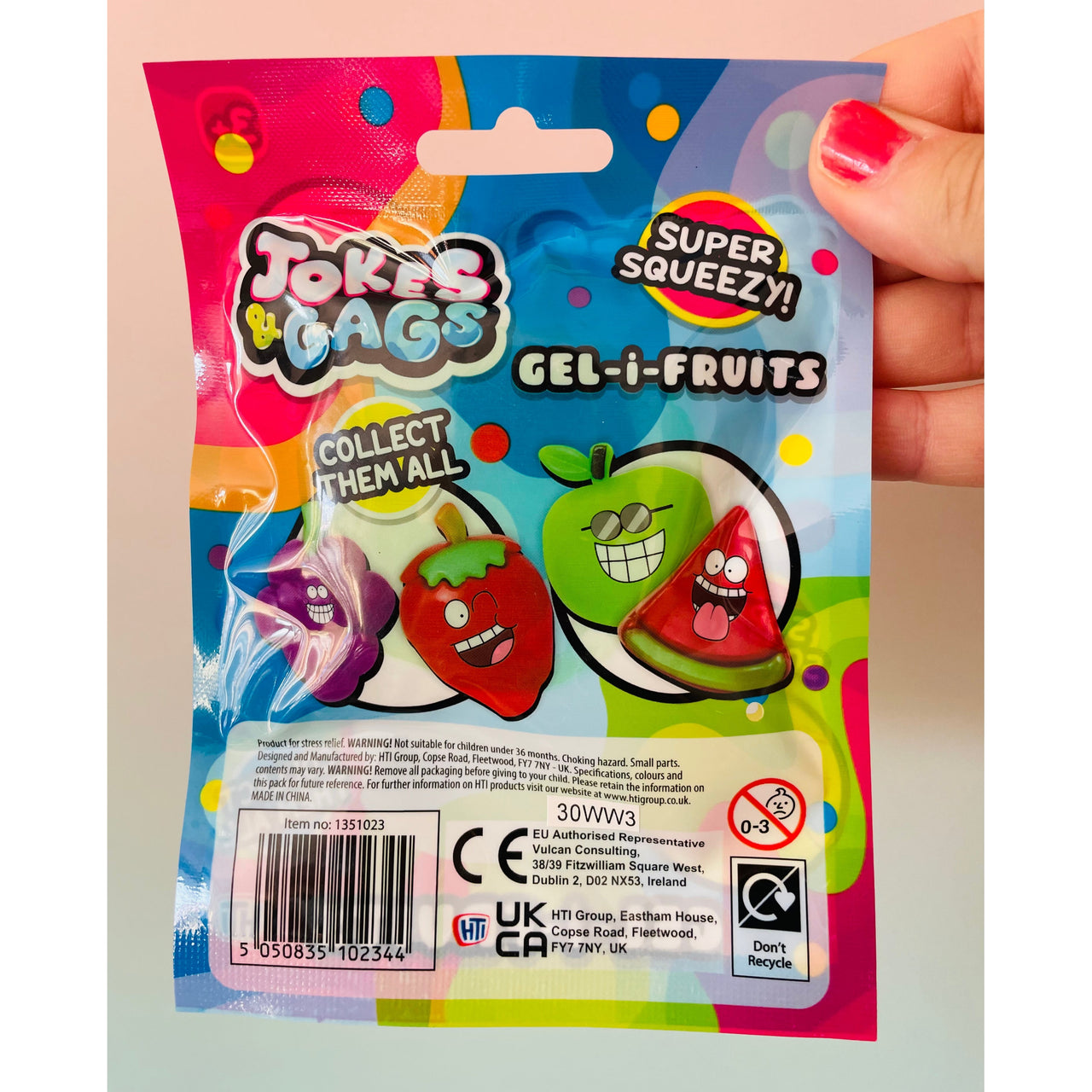 Green Apple Gel-I Fruit sticky gel sensory fidget toy