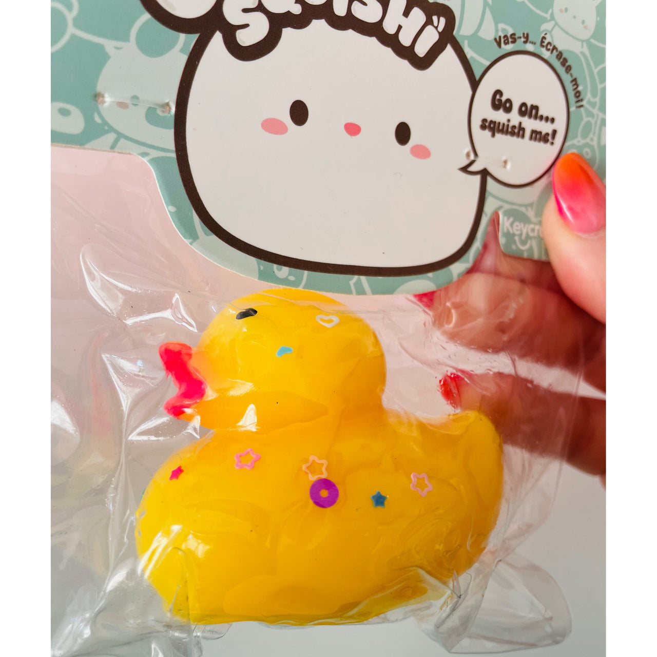 Jelli Squishy Pets Taba Yellow Duck Squishy by Keycraft UK  Close Up