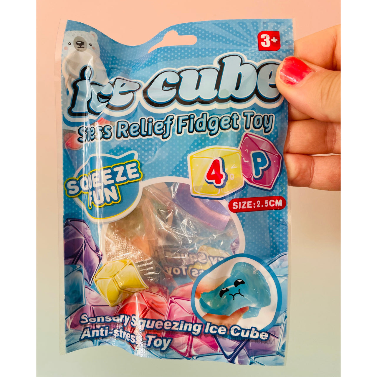 Squeeze Ice Cubes 4-pack squishy sensory fidget toys