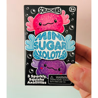 🩷🦎 Scrunchems Mini Sugar Axolotls | 3-Pack Sensory Stress Relief Fidget Toys ✨