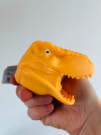 🦖🧡 Orange Dinosaur Head Bead Squeeze Toy