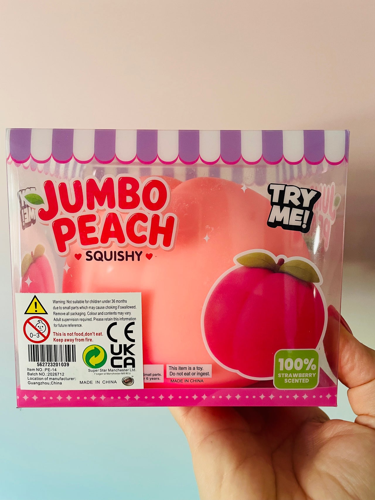 Jumbo Peach Squishy Sensory Toy UK