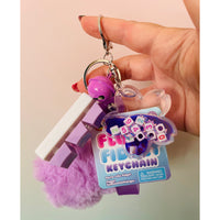 💜🌸 Purple Fluffy Fidget Keychain | Sensory Bag Charm