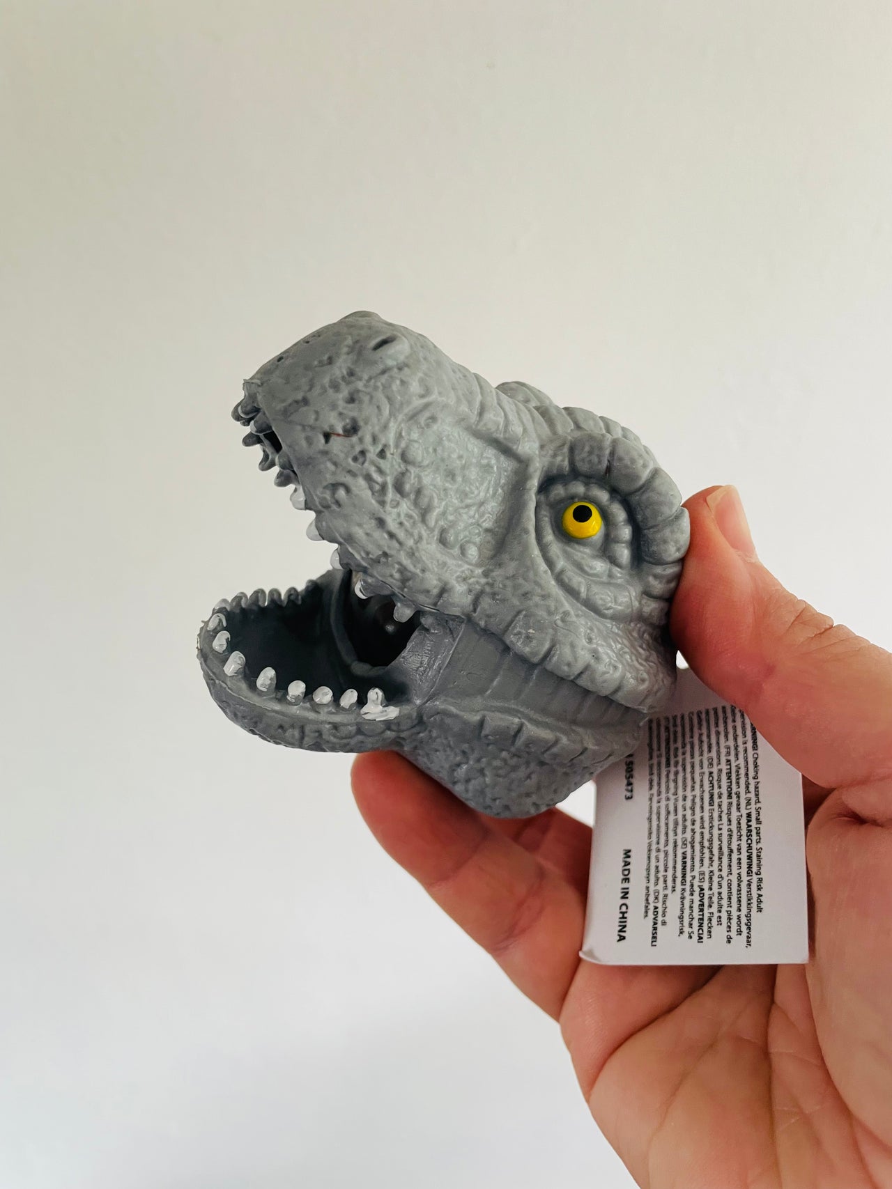 🦖🩶 Grey Dinosaur Head Bead Squeeze Toy