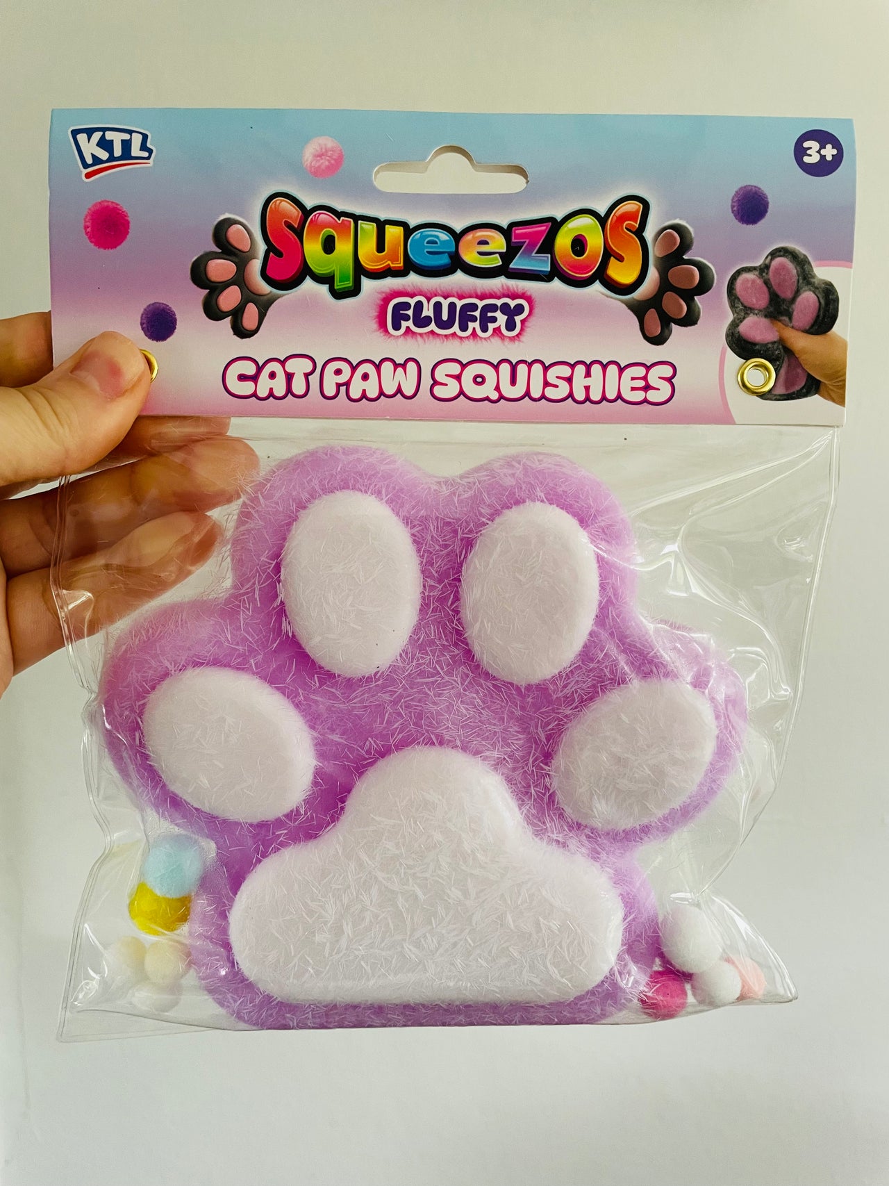 🐾💜 Lilac Taba Feel Fluffy Cat Paw Squishy Toy ✨