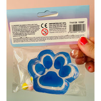 Blue Squeezos Glitter Cat Paw with Bobbles sensory fidget toy