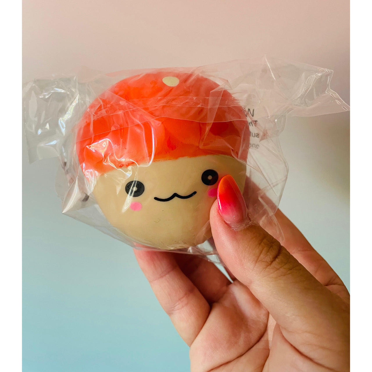 Mushi-Pals Orange Mushroom Squishy sensory stress relief fidget toy
