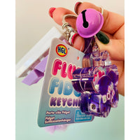 💜🌸 Purple Fluffy Fidget Keychain | Sensory Bag Charm