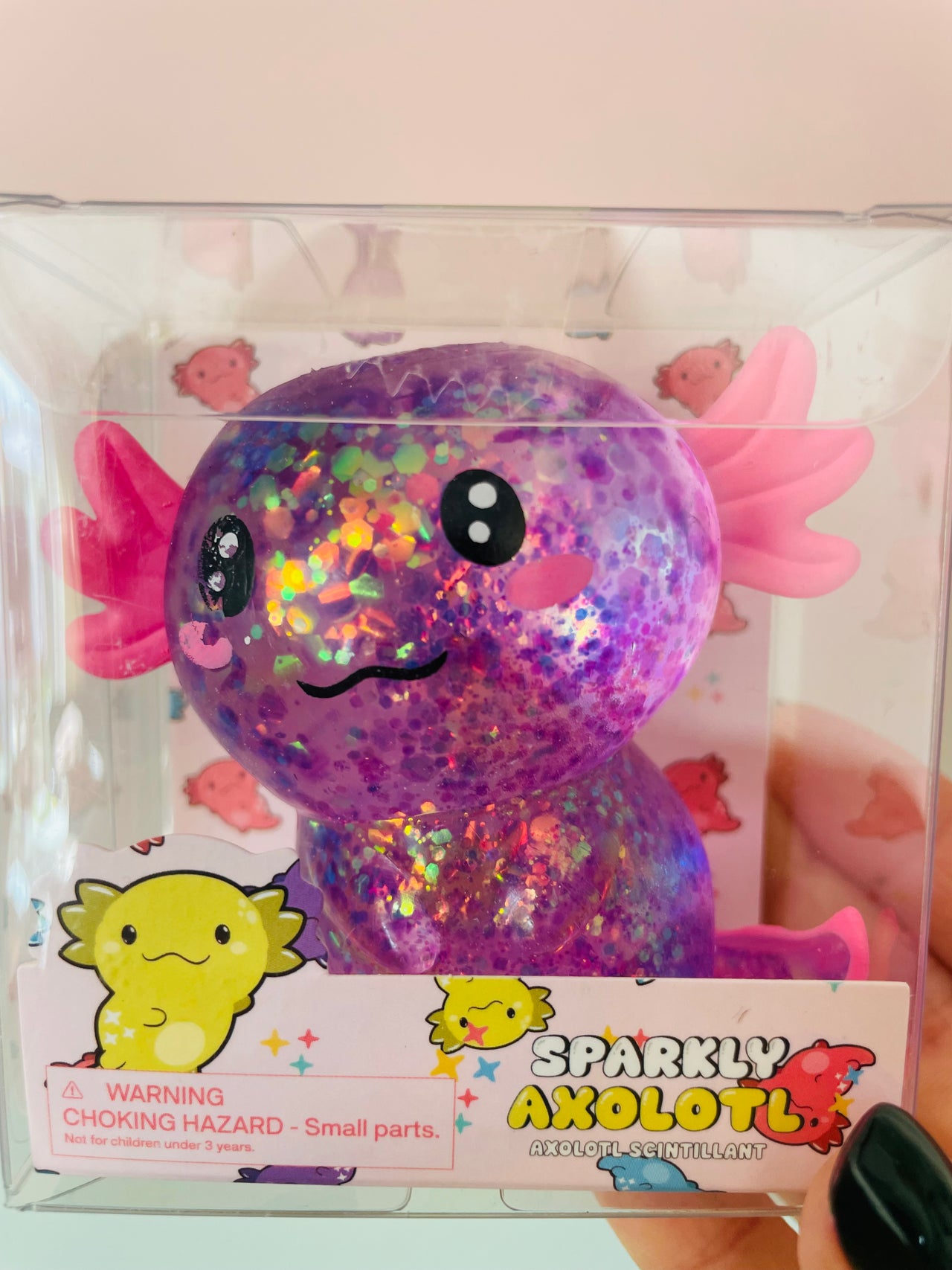 Purple Axolotl Squishy - Sparkly Sensory Toy - Neko Squish Co