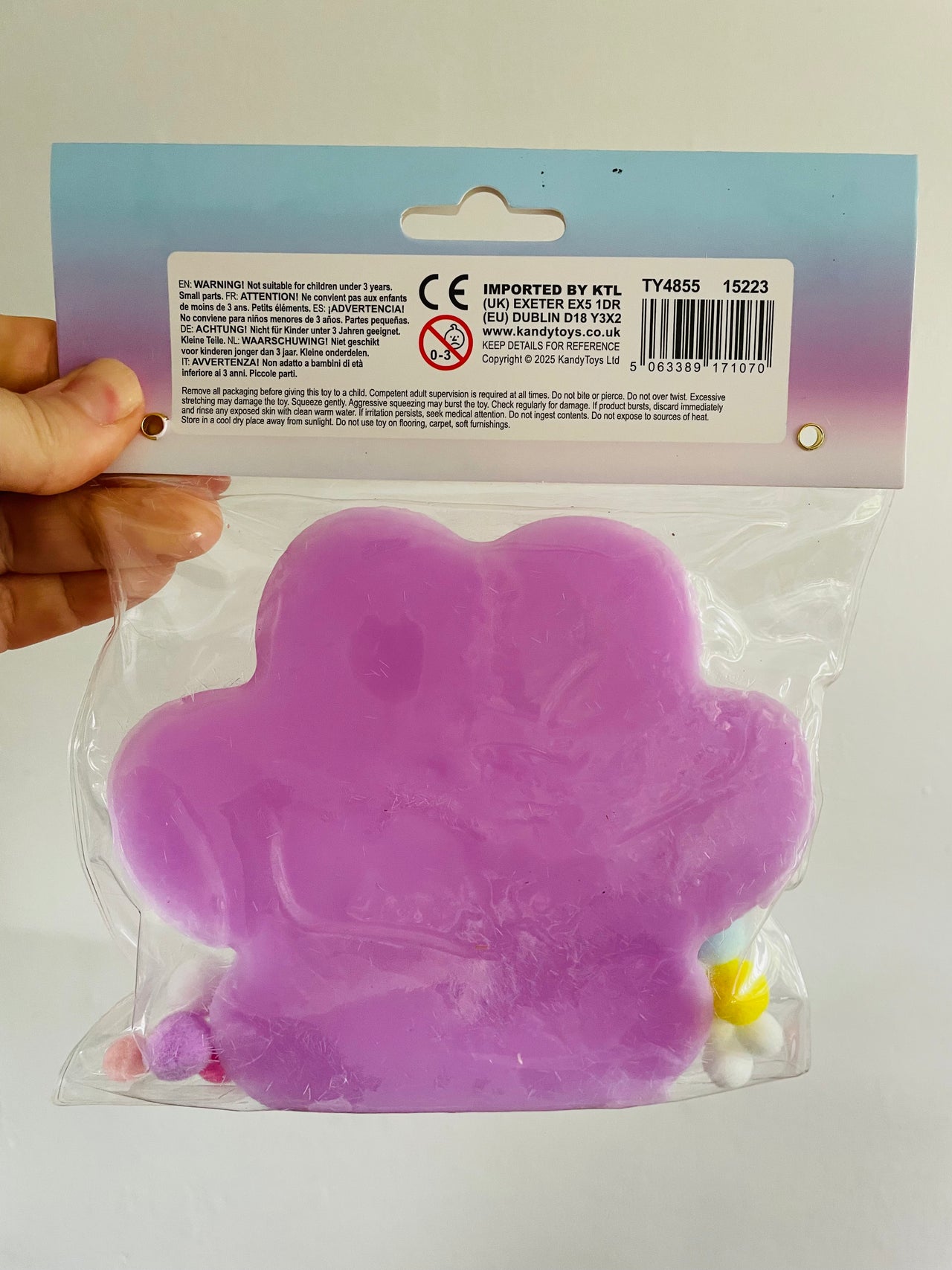 🐾💜 Lilac Taba Feel Fluffy Cat Paw Squishy Toy ✨