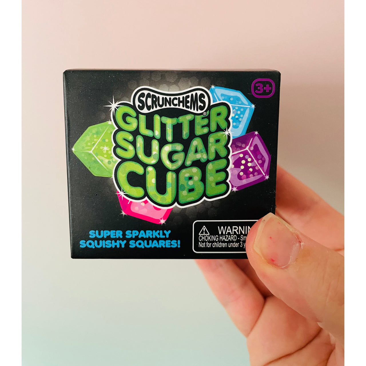 ✨🧊 Scrunchems Glitter Cube | Glitter Sugar Cube Sensory Stress Relief Fidget Toy 🌈