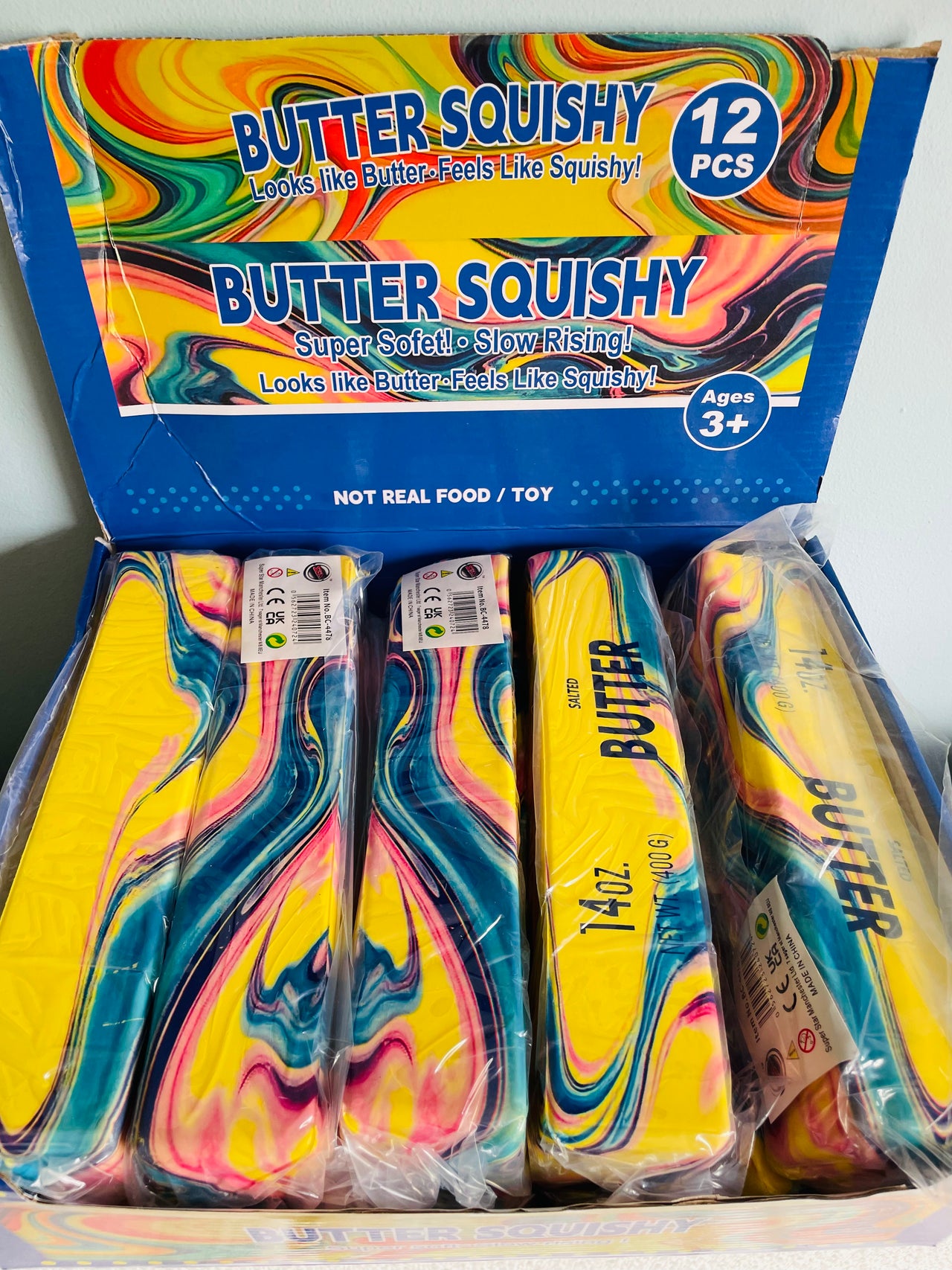🧈🌈 XXL Marble Butter Squishy Toy