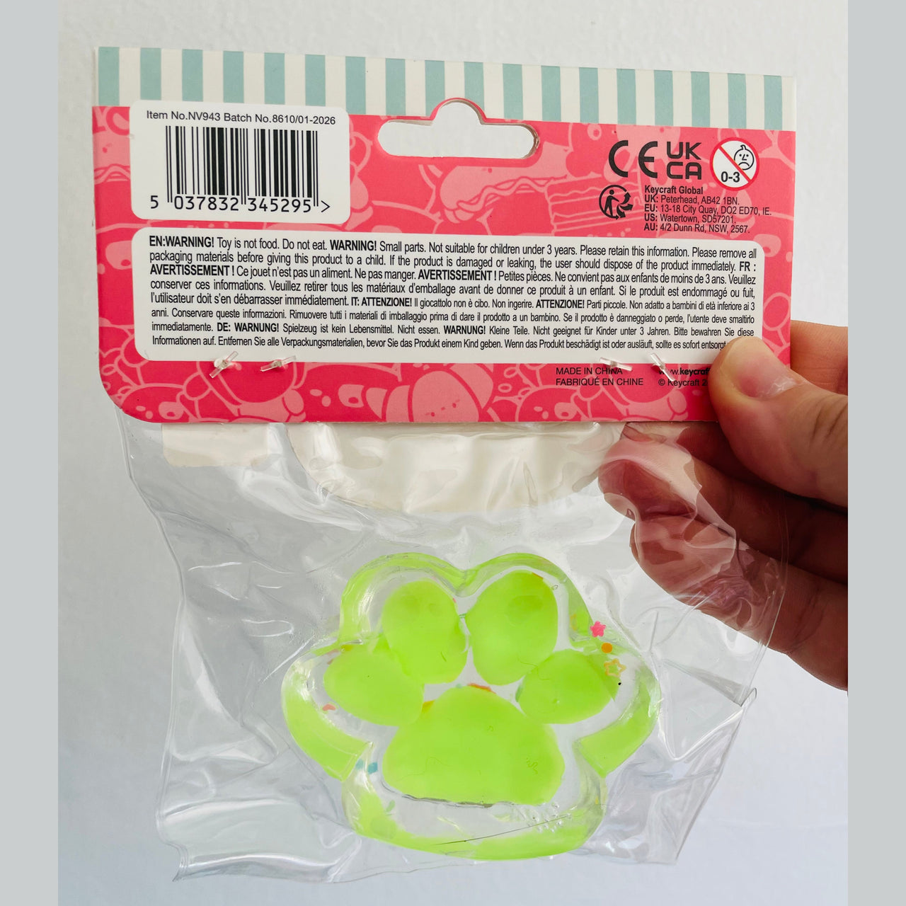 💚🐾 Jelli Squishi Small Paw Sensory Toy | Lime Green Jelly Squishy ✨