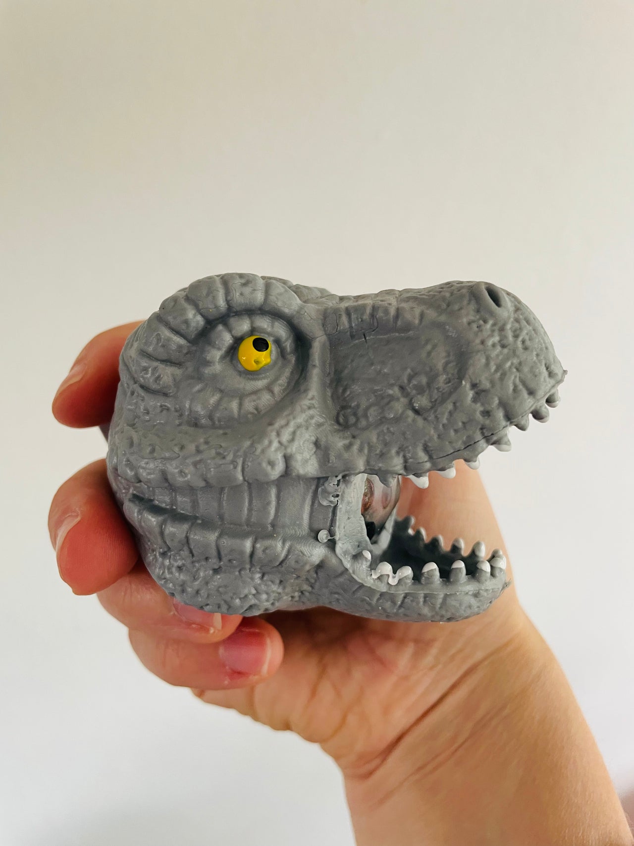 🦖🩶 Grey Dinosaur Head Bead Squeeze Toy