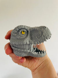 🦖🩶 Grey Dinosaur Head Bead Squeeze Toy