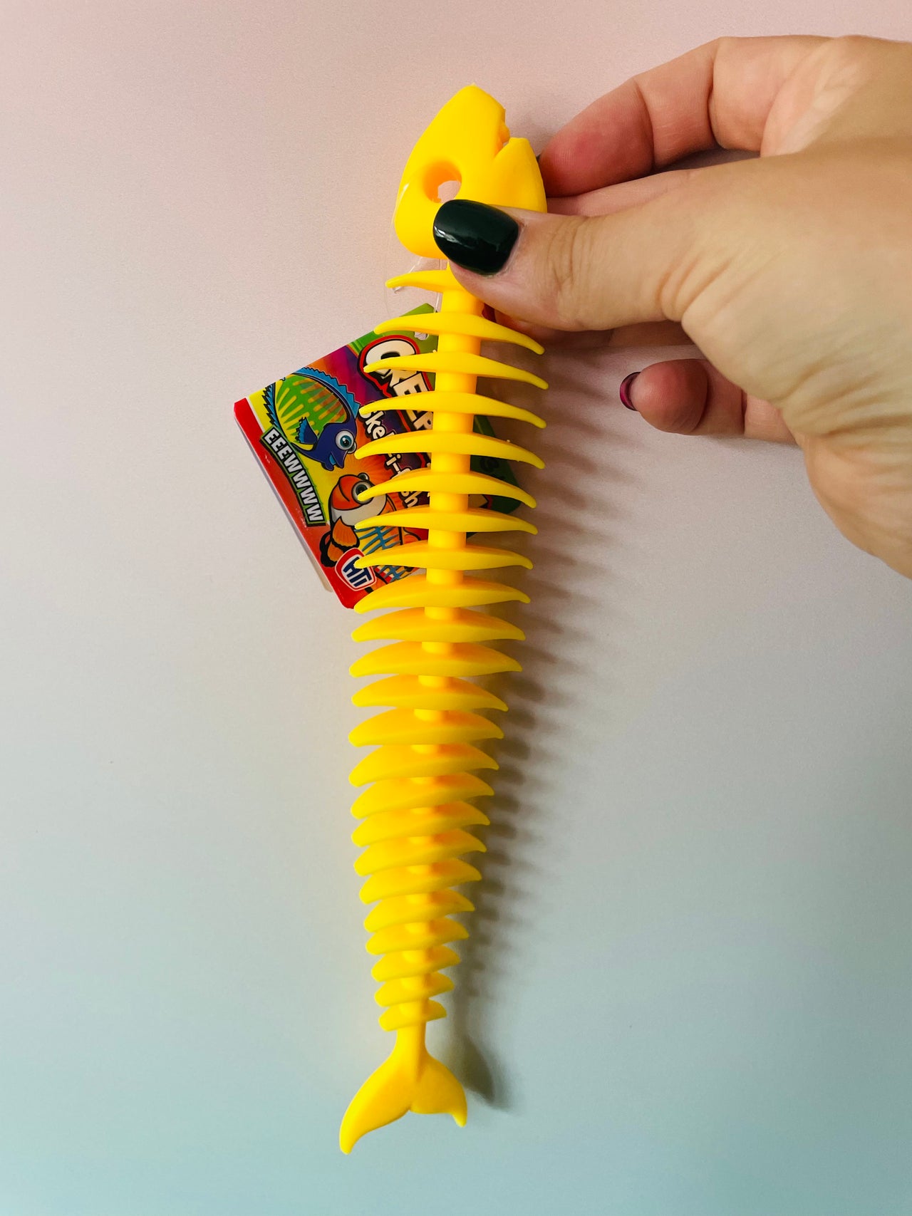 Yellow Skel-I-Fish stretchy skeleton fish sensory fidget toy UK