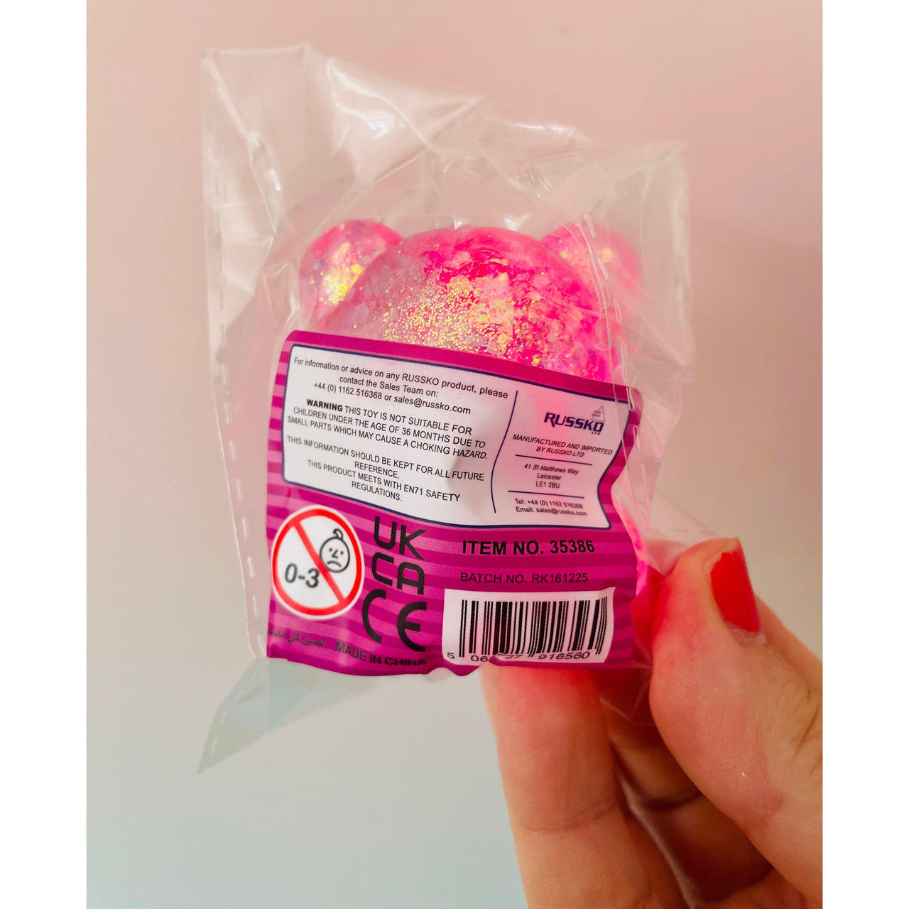 Sugar Maltose Squishy Bear slow-rising sensory fidget toy Pink