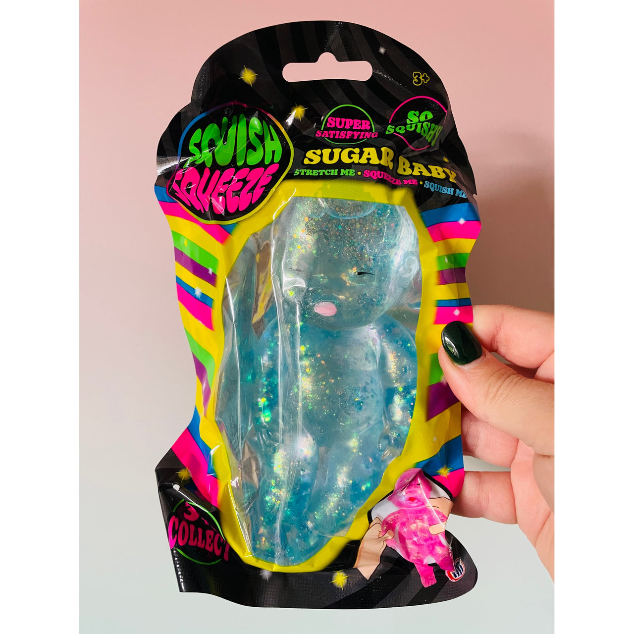Blue Sugar Baby Squishy glitter sugar-filled sensory toy UK