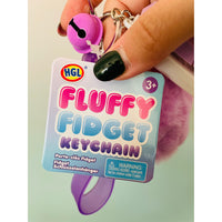 💜🌸 Purple Fluffy Fidget Keychain | Sensory Bag Charm