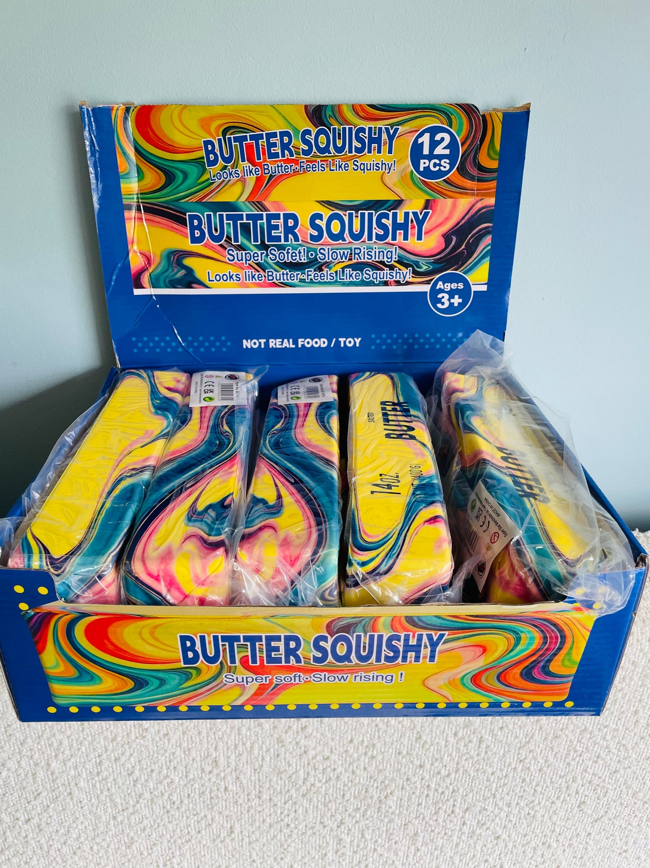 🧈🌈 XXL Marble Butter Squishy Toy