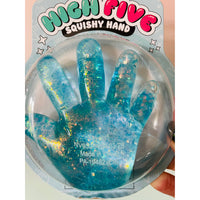 Blue Sparkly Squishy High Five Hand sensory toy UK