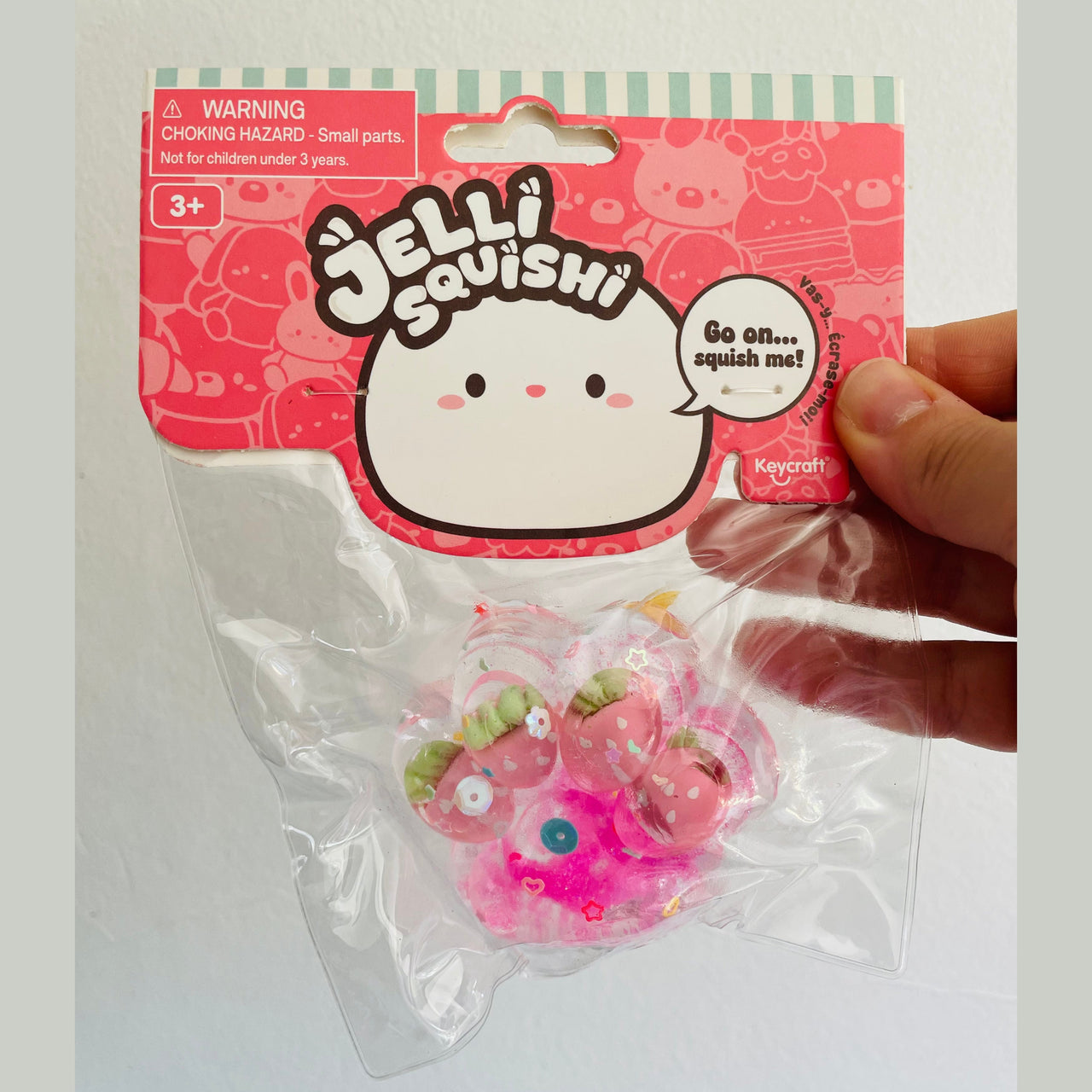 🍓🩷🐾 Jelli Squishi Small Paw Sensory Toy | Pink Strawberry Jelly Squishy ✨