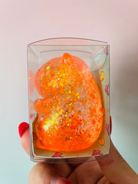 Keycraft Orange Sparkly Squishy Capybara Glitter Sensory Fidget Toy