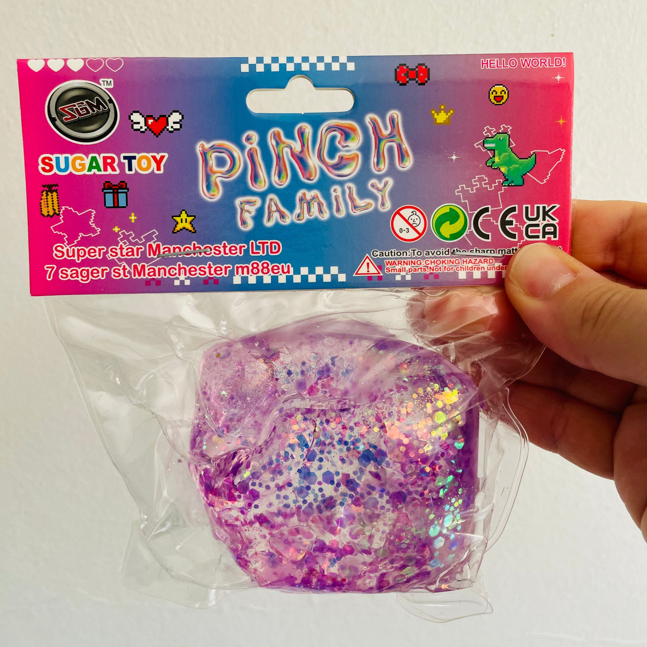 💜✨ Purple Pinch Family Sugar Glitter Cube Squishy | Sensory Fidget Toy 💎