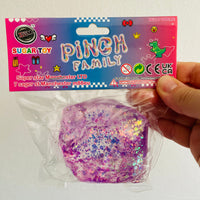 💜✨ Purple Pinch Family Sugar Glitter Cube Squishy | Sensory Fidget Toy 💎