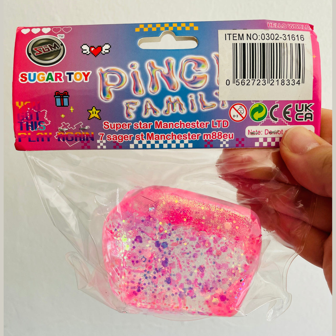 🩷✨ Pink Pinch Family Sugar Glitter Cube Squishy | Sensory Fidget Toy 💎
