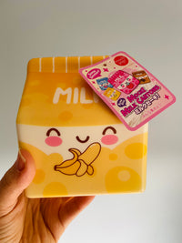 🥛🍌 Mochi Pop Banana Milk Slow-Rise Squishy Toy