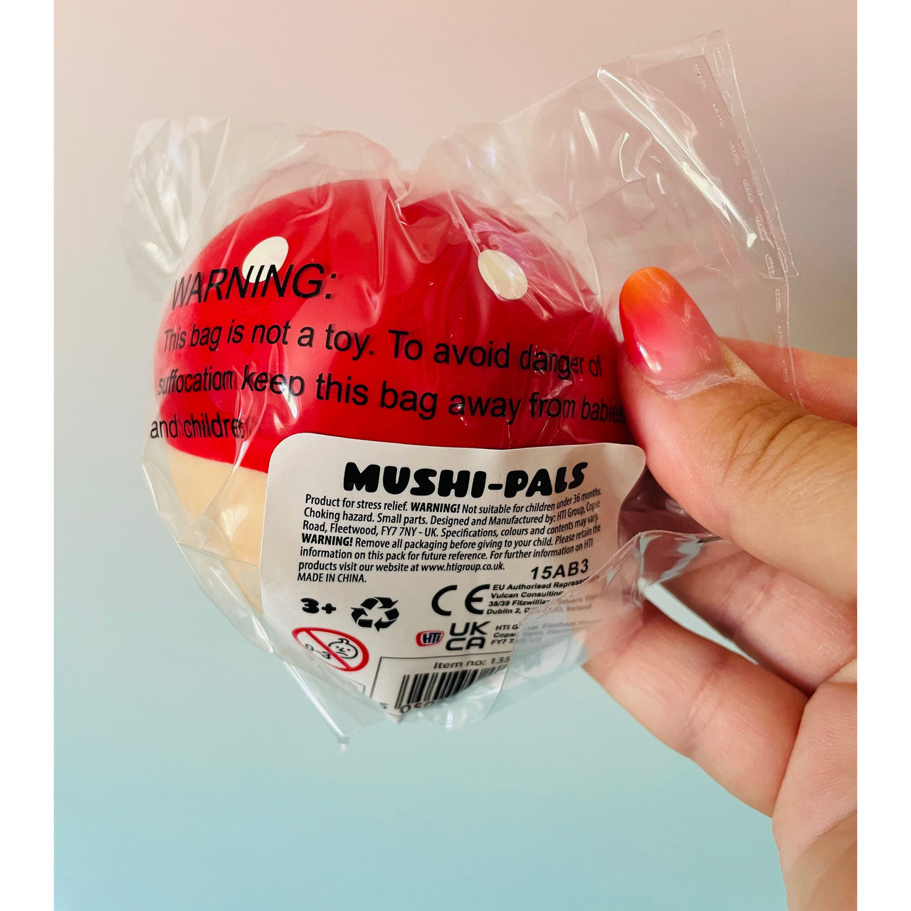 Mushi-Pals Red Mushroom Squishy sensory stress relief fidget toy