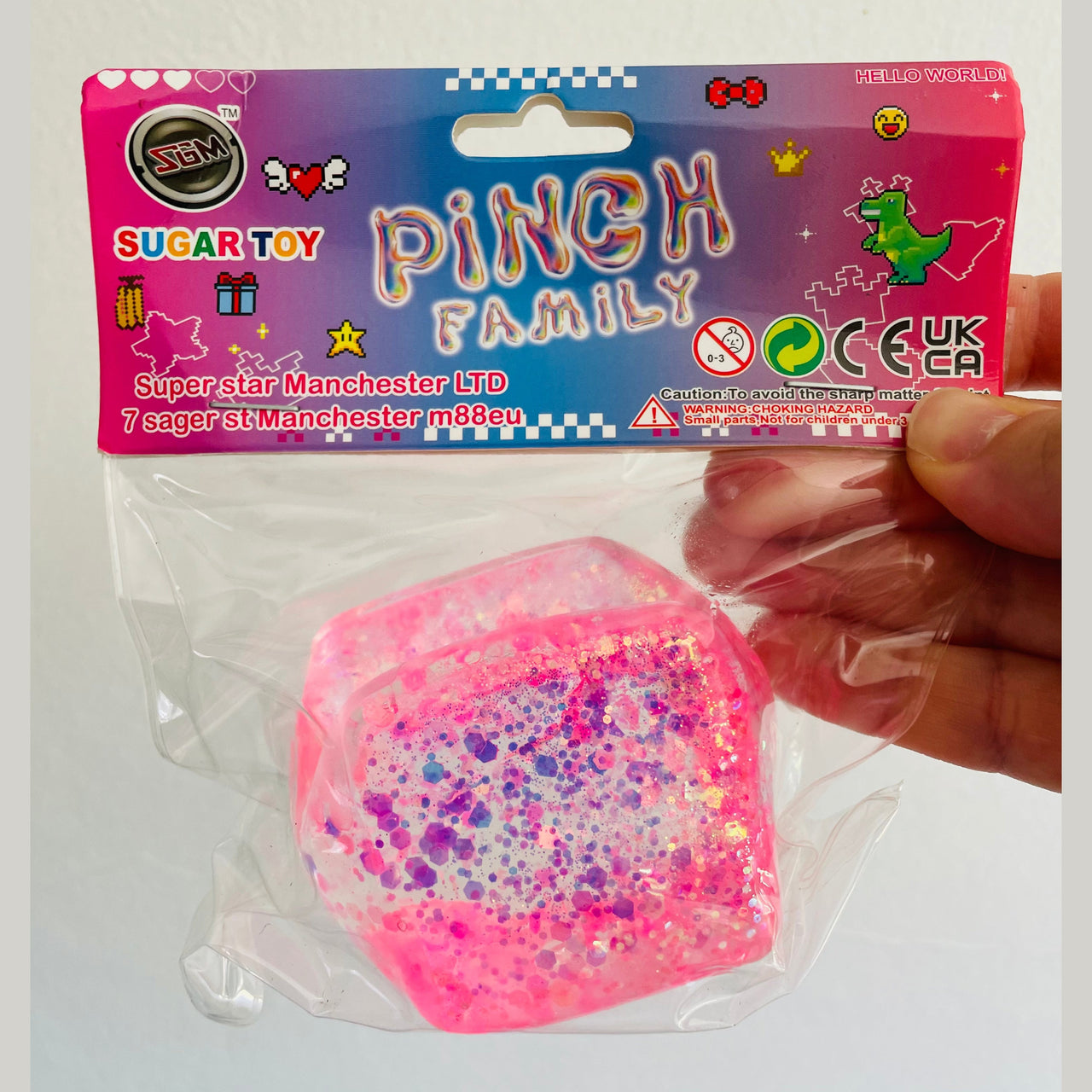 🩷✨ Pink Pinch Family Sugar Glitter Cube Squishy | Sensory Fidget Toy 💎