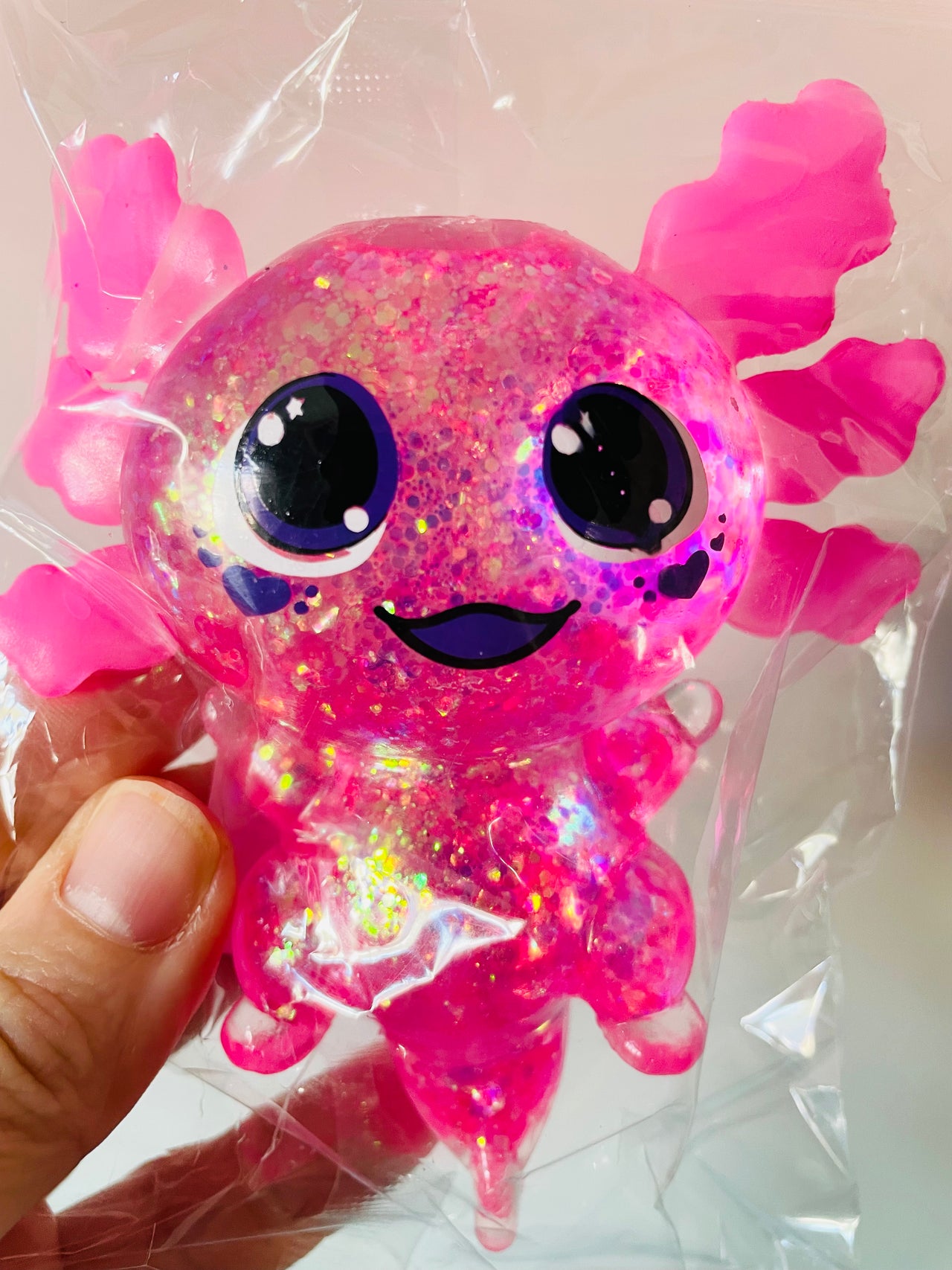🩷🦎 Pink Sugar-Filled Cutie Axolotl Squishy Toy