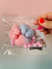 Pastel Pink Scrunchems Sticky Squishy Paw Print sensory fidget toy