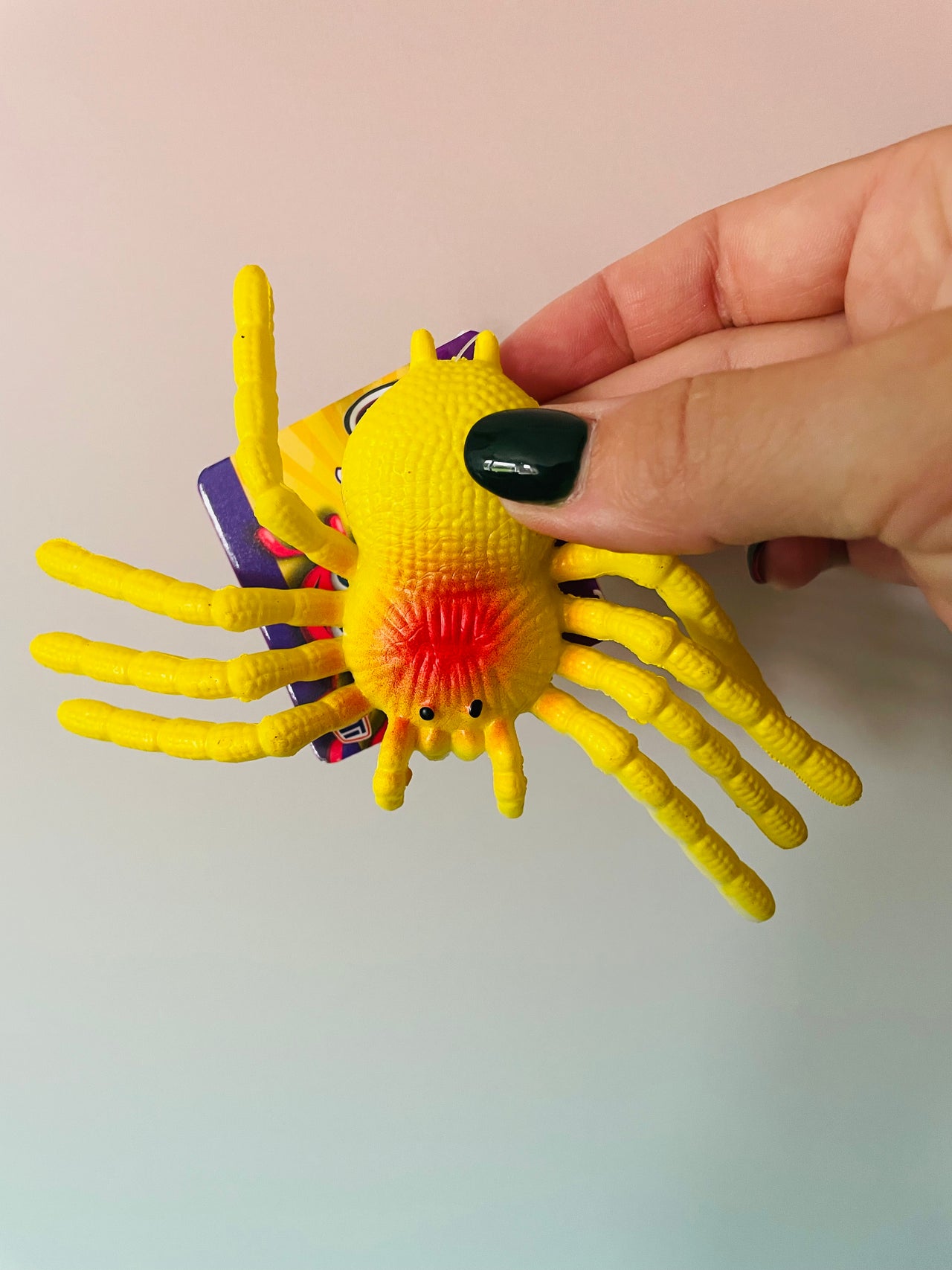 Yellow Stretchy Spider creepy Halloween sensory fidget toy UK