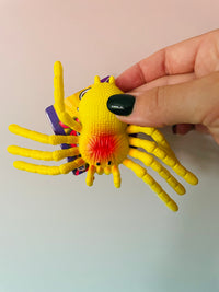 Yellow Stretchy Spider creepy Halloween sensory fidget toy UK