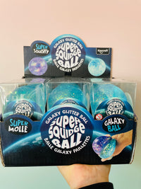 🌌✨ Galaxy Super Squidge Ball | Glittery Sensory Fidget Toy