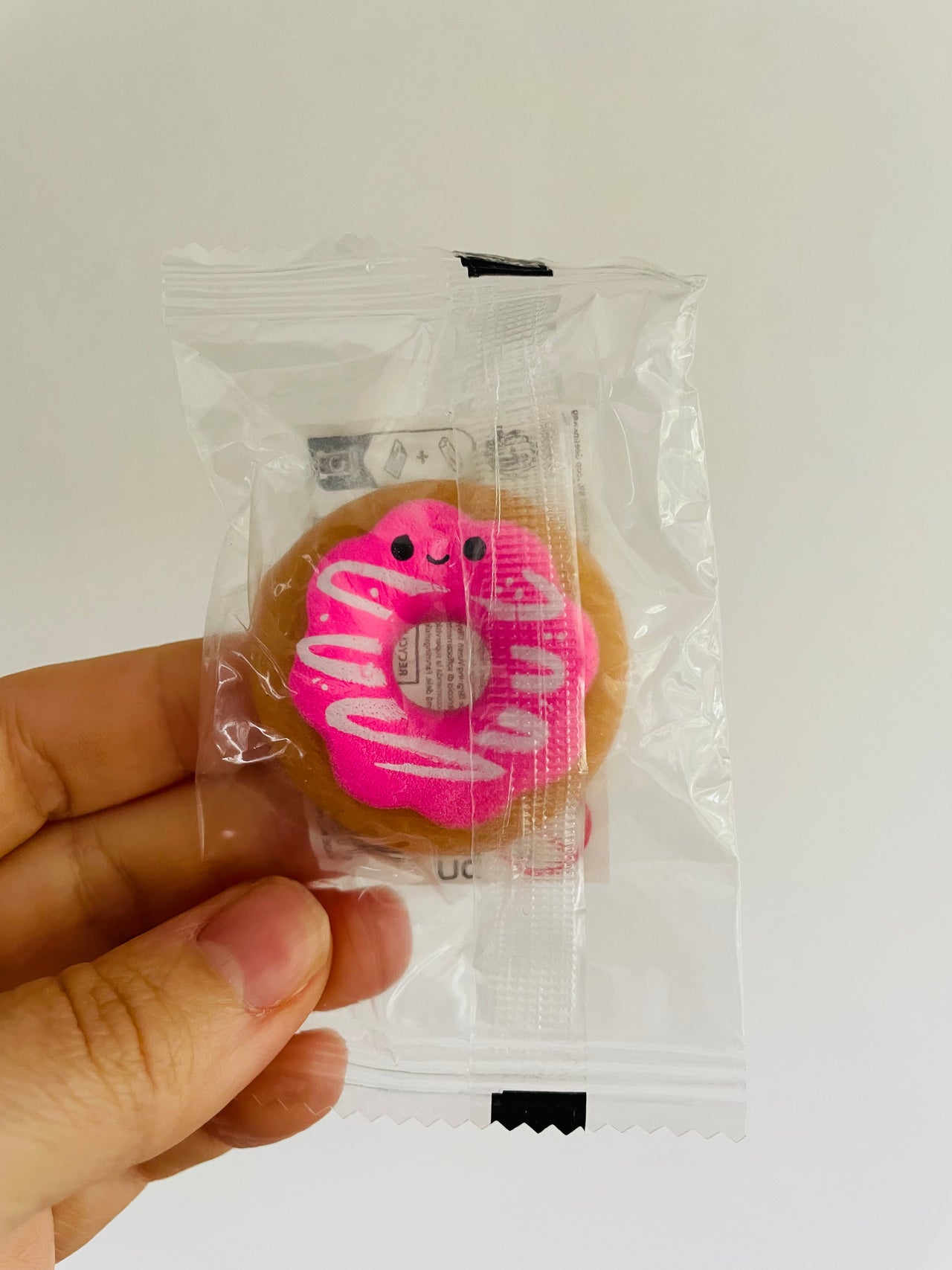 🍩🤍🩷 Squishy Desserts Beige & Pink Donut Mini Sensory Toy
