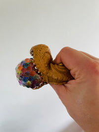 🦖🤎 Brown Dinosaur Head Bead Squeeze Toy