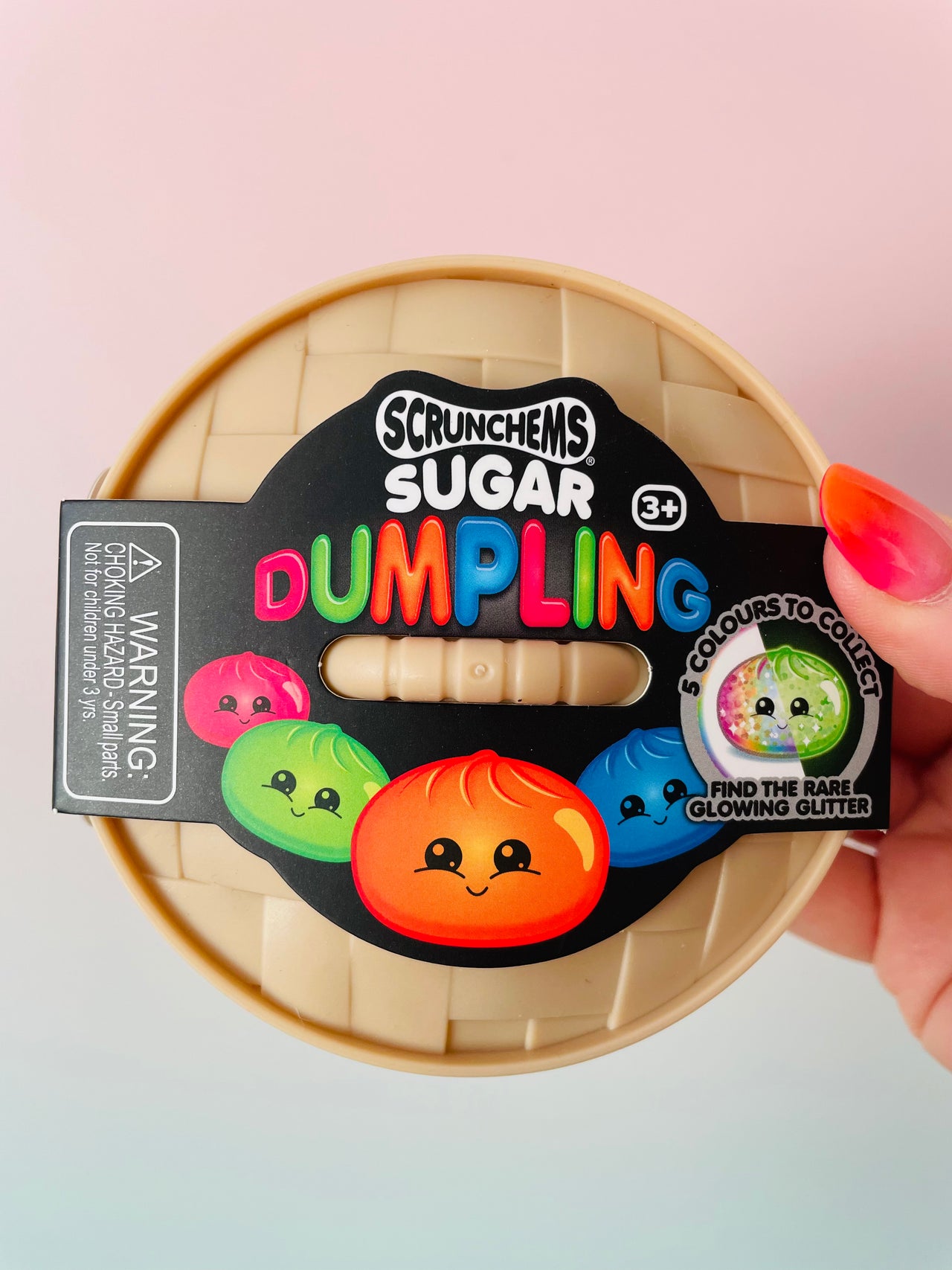 Scrunchems Sugar Dumpling Squishy Toy in Steamer Basket
