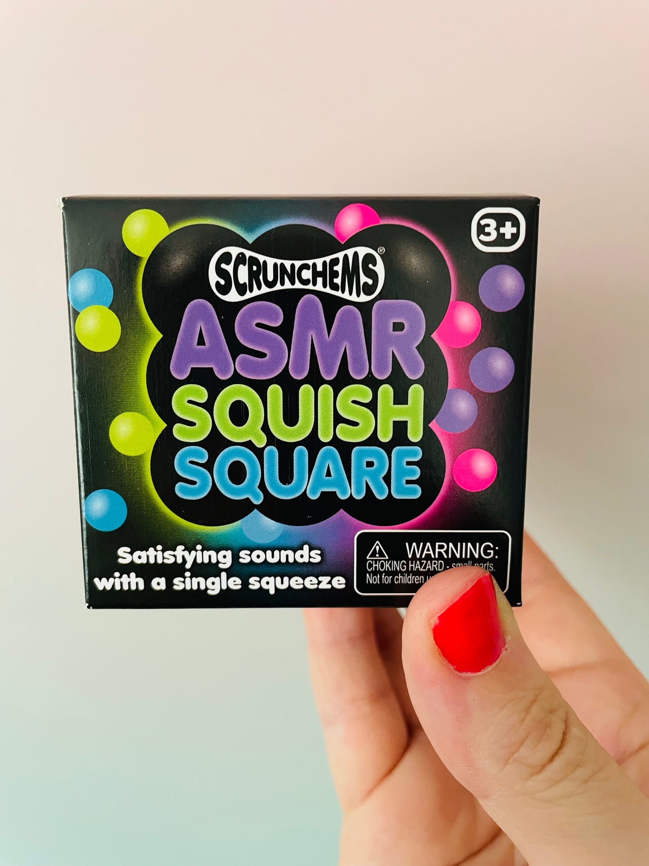 🩷🟣 Scrunchems ASMR Square | Pink Textured Bead Sensory Stress Relief Fidget Toy ✨