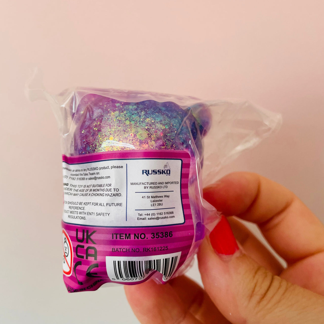 Sugar Maltose Squishy Bear slow-rising sensory fidget toy Purple
