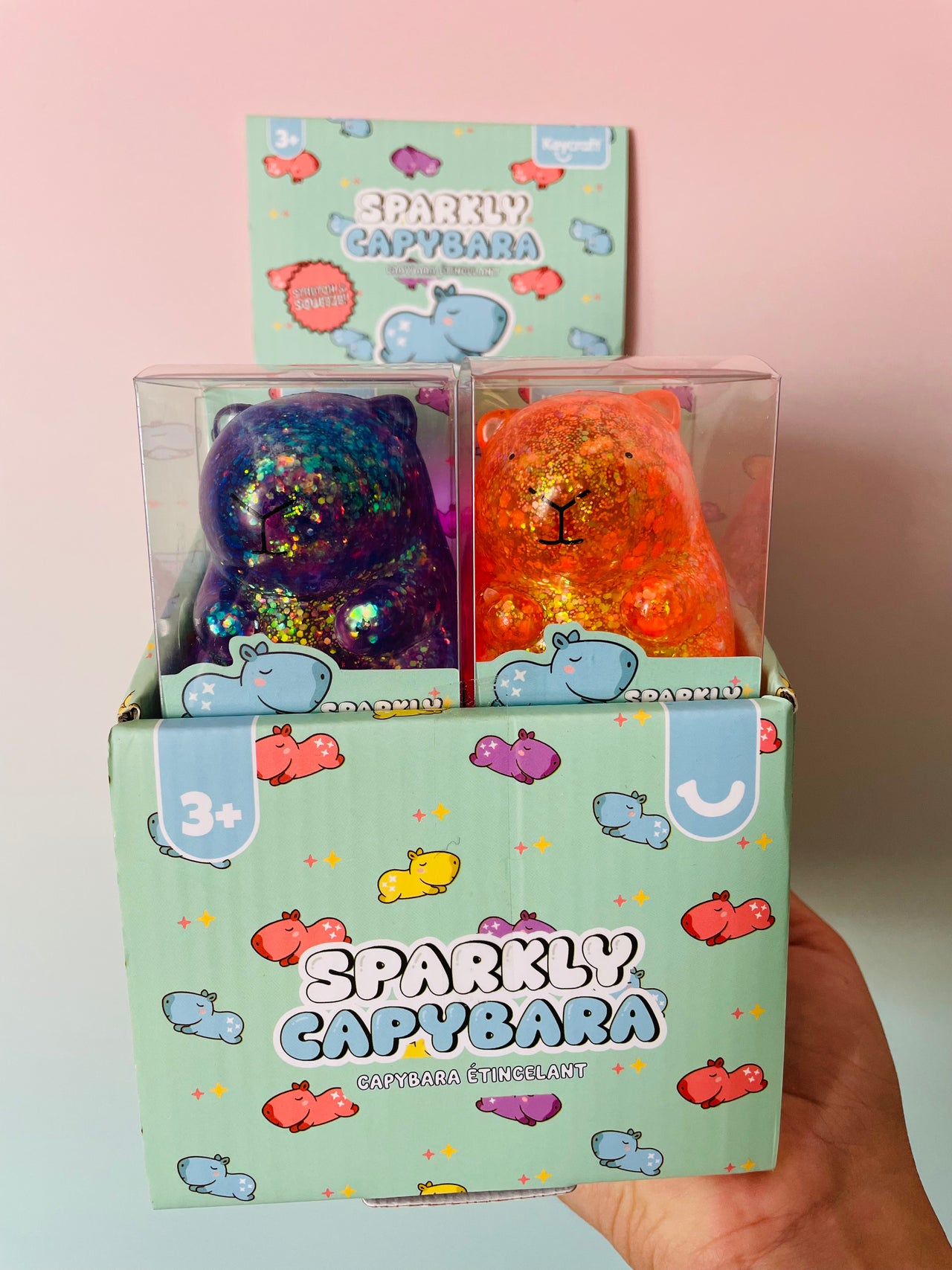 Keycraft Sparkly Squishy Capybara Glitter Sensory Fidget Toy 