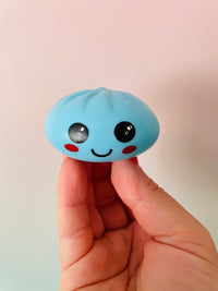 🌸🥟 Pastel Bao Bun Squishy in Basket | Kawaii Maltose Sensory Squeeze Toy ✨