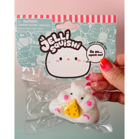 Jelli Squishy Pets Taba White Hamster with Cheese Squishy Toy by Keycraft UK
