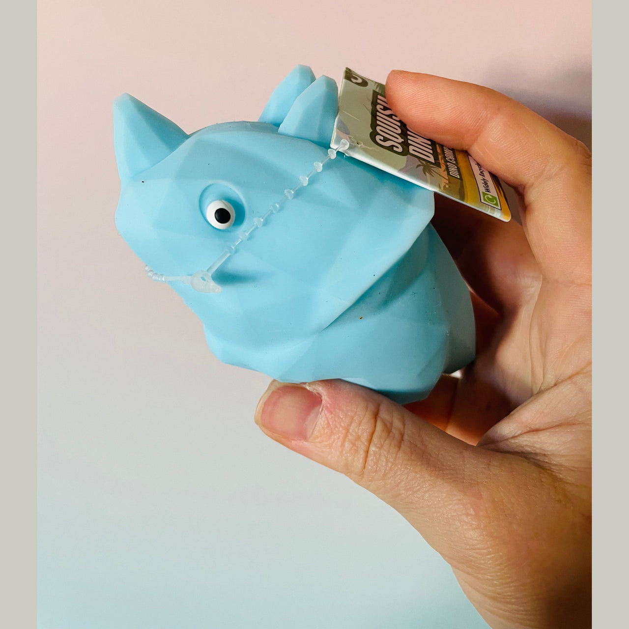 🦕💙 Squishy Dinosaur Blue Triceratops Sensory Toy