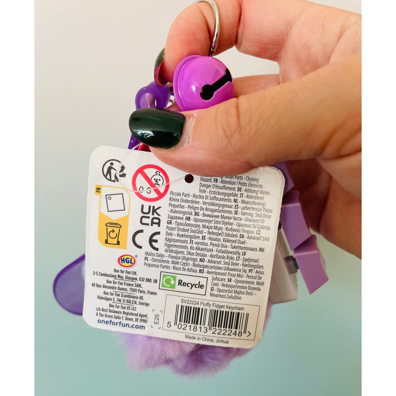 💜🌸 Purple Fluffy Fidget Keychain | Sensory Bag Charm