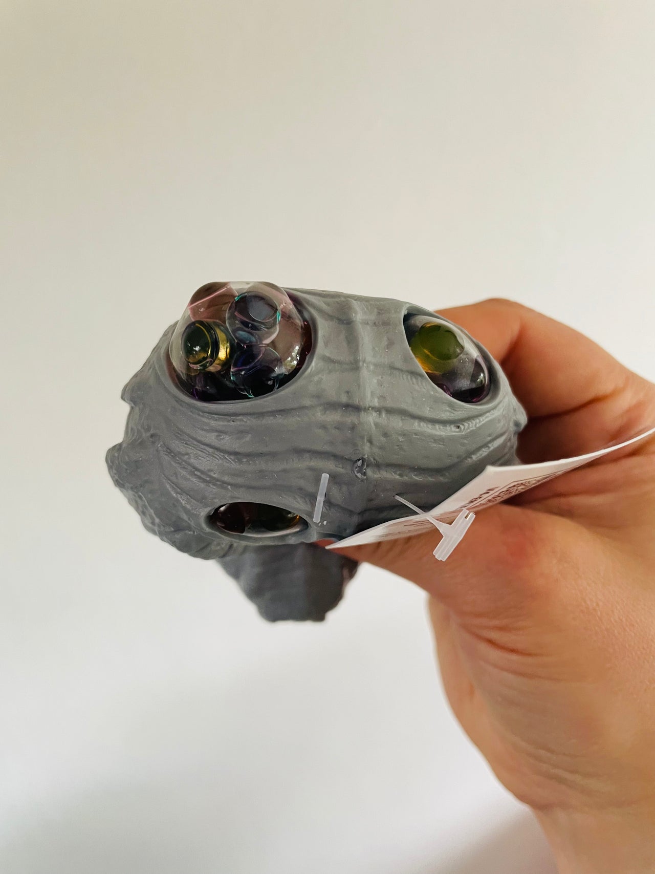 🦖🩶 Grey Dinosaur Head Bead Squeeze Toy