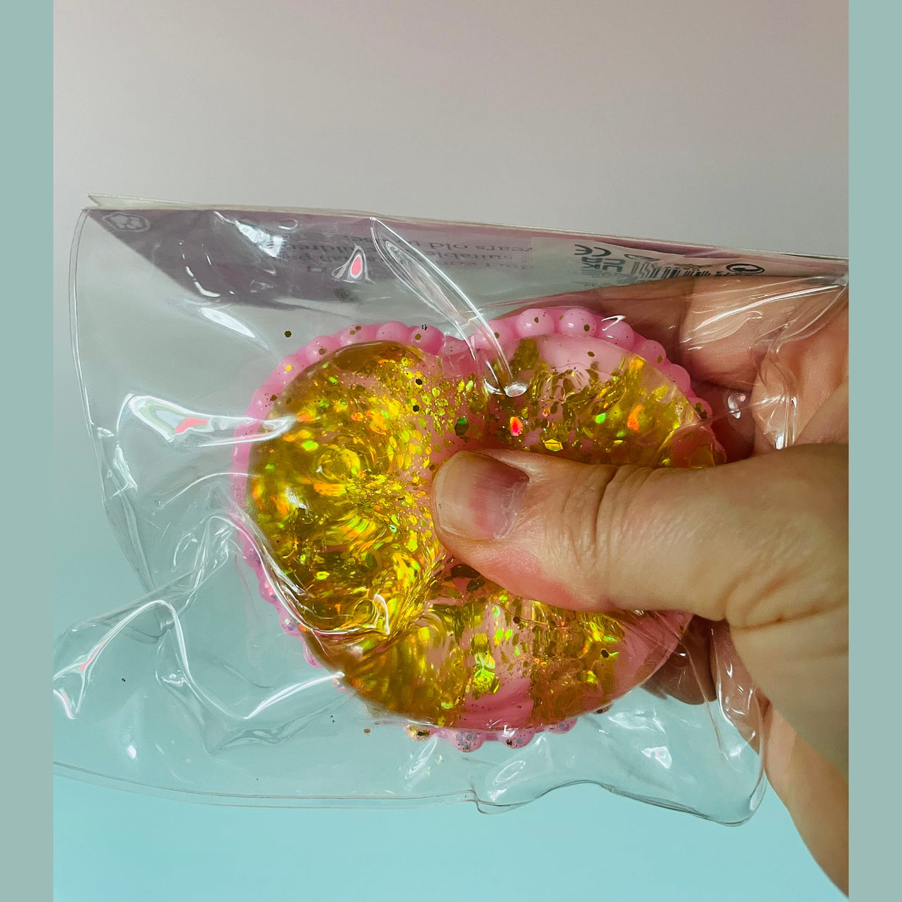 💛✨ Gold Glitter Heart Taba Squishy | Sparkly Sensory Fidget Toy 💖